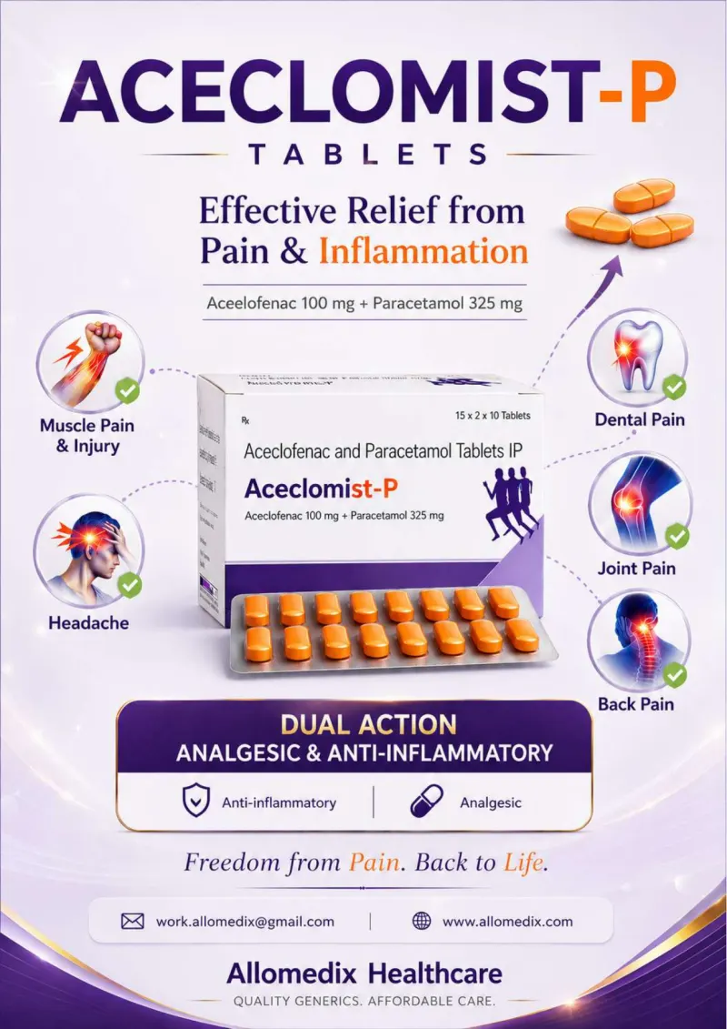 Aceclomist-P product information sheet — Aceclofenac IP 100 mg + Paracetamol IP 325 mg