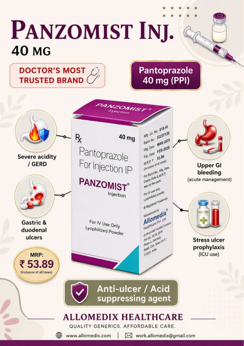 Panzomist Injection product information sheet — Pantoprazole 40 mg