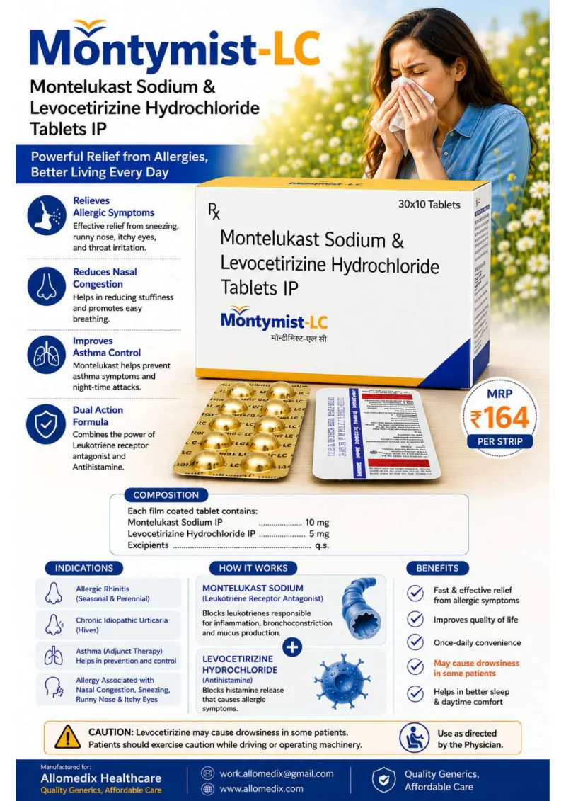 Montymist-LC product information sheet — Montelukast Sodium IP 10 mg + Levocetirizine Hydrochloride IP 5 mg