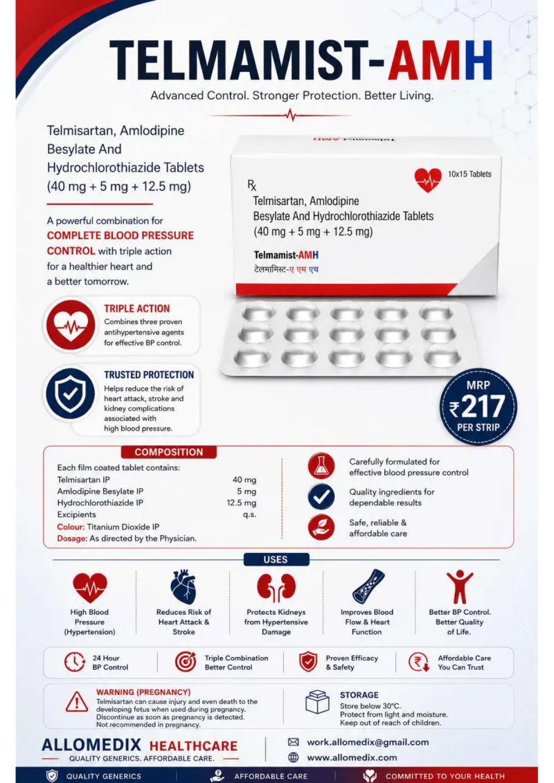 Telmamist-AMH product information sheet — Telmisartan 40 mg + Amlodipine 5 mg + Hydrochlorothiazide 12.5 mg